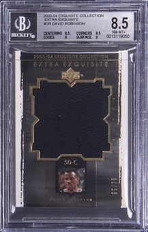 2003-04 UD "Exquisite Collection" Extra Exquisite #DR David Robinson Jersey Card (#65/75) - BGS NM-MT+ 8.5